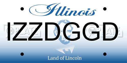 IZZDGGD Illinois License Plate