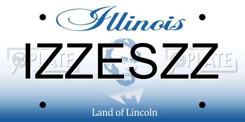 IZZESZZ Illinois License Plate