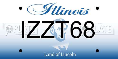 IZZT68 Illinois License Plate