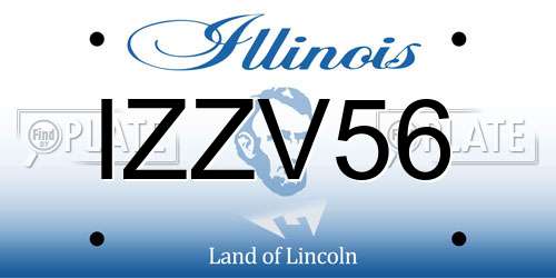 IZZV56 Illinois License Plate