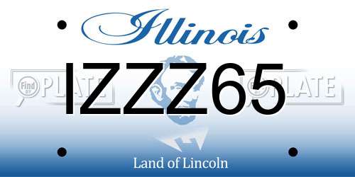 IZZZ65 Illinois License Plate