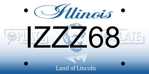 IZZZ68 Illinois License Plate