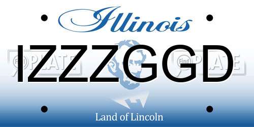 IZZZGGD Illinois License Plate