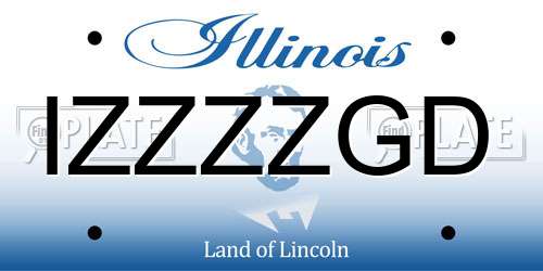 IZZZZGD Illinois License Plate