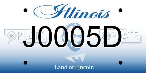 J0005D Illinois License Plate