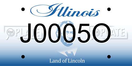 J0005O Illinois License Plate