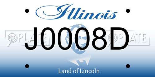 J0008D Illinois License Plate