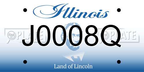 J0008Q Illinois License Plate