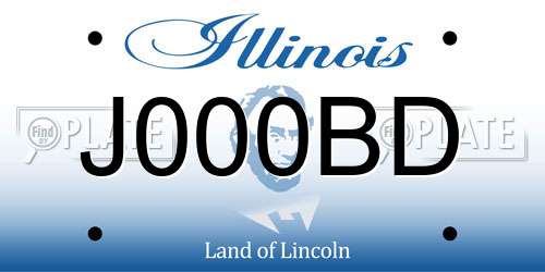 J000BD Illinois License Plate
