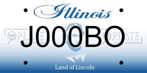 J000BO Illinois License Plate