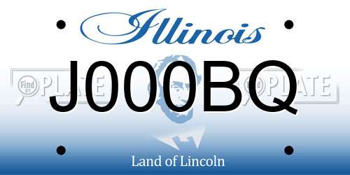 J000BQ Illinois License Plate