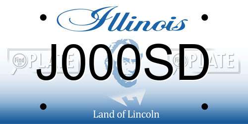 J000SD Illinois License Plate