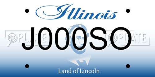 J000SO Illinois License Plate