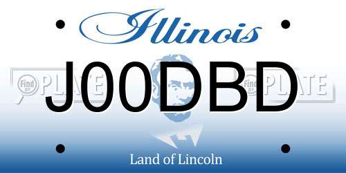 J00DBD Illinois License Plate