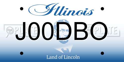 J00DBO Illinois License Plate