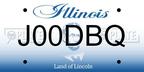 J00DBQ Illinois License Plate