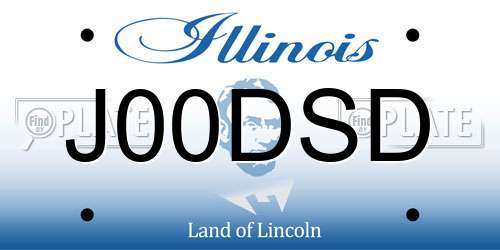 J00DSD Illinois License Plate