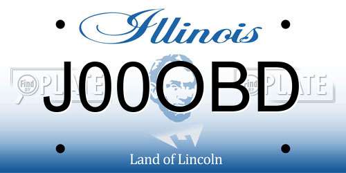 J00OBD Illinois License Plate