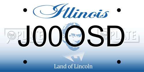 J00OSD Illinois License Plate