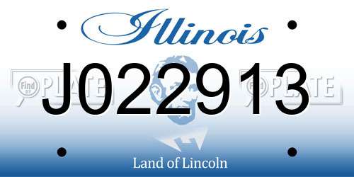 J022913 Illinois License Plate
