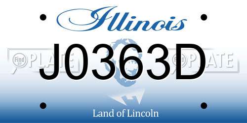 J0363D Illinois License Plate