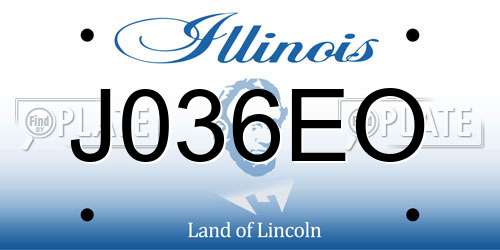 J036EO Illinois License Plate