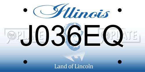 J036EQ Illinois License Plate