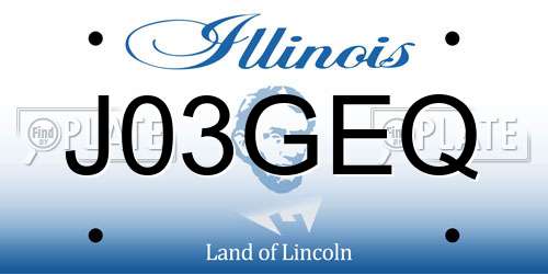 J03GEQ Illinois License Plate