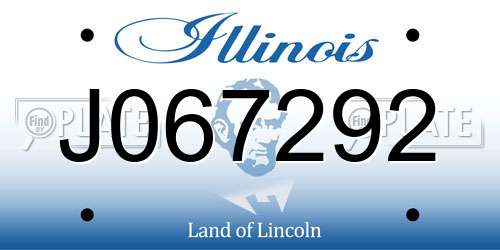 J067292 Illinois License Plate