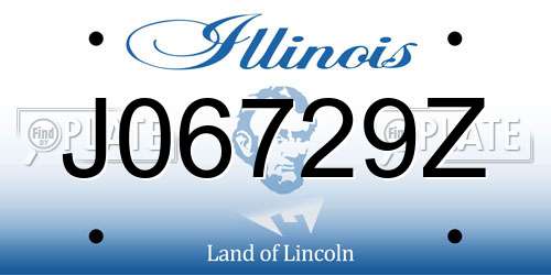 J06729Z Illinois License Plate