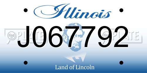 J067792 Illinois License Plate