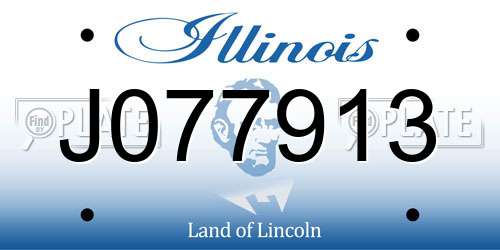 J077913 Illinois License Plate