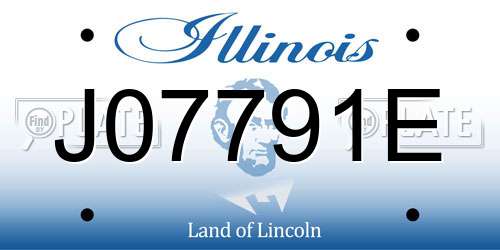 J07791E Illinois License Plate