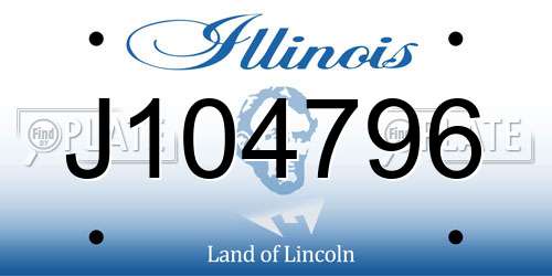 J104796 Illinois License Plate
