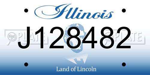 J128482 Illinois License Plate