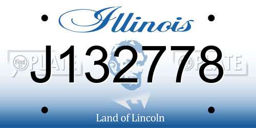 J132778 Illinois License Plate