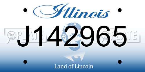 J142965 Illinois License Plate