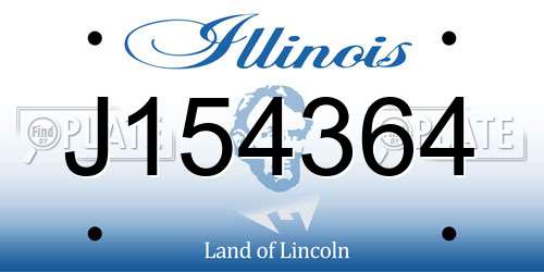 J154364 Illinois License Plate