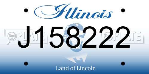 J158222 Illinois License Plate