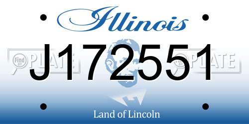 J172551 Illinois License Plate