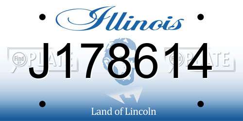 J178614 Illinois License Plate