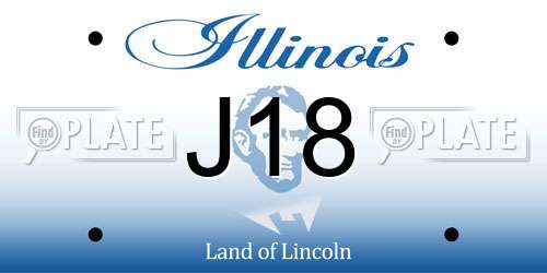 J18 Illinois License Plate