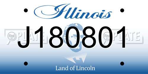 J180801 Illinois License Plate