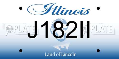 J182II Illinois License Plate