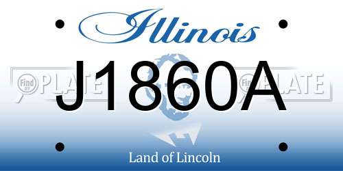 J1860A Illinois License Plate