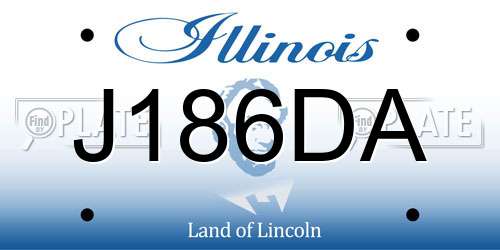 J186DA Illinois License Plate