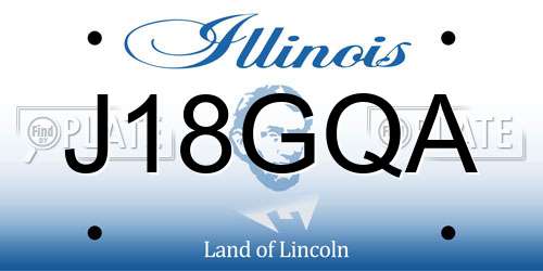 J18GQA Illinois License Plate