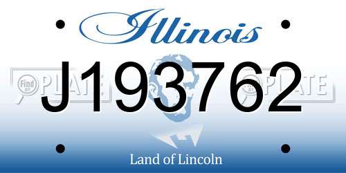 J193762 Illinois License Plate