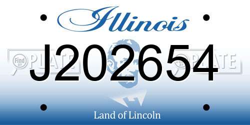 J202654 Illinois License Plate