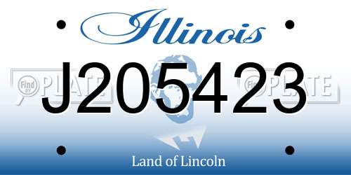 J205423 Illinois License Plate